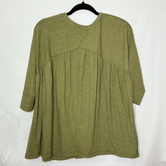 Green Babydoll Short Sleeve Top - Picture 5 of 7